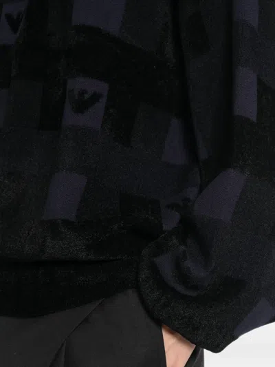 Emporio Armani Logo-patterned Chenille Sweater In Multi