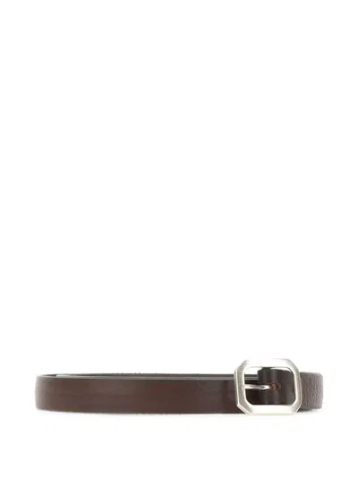 Alberto Luti Grained Leather Belt In Brown