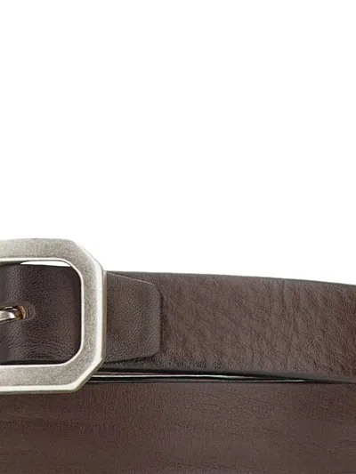 Alberto Luti Grained Leather Belt In Brown