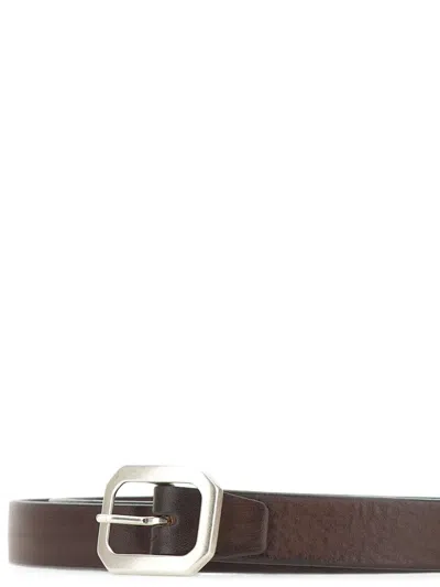 Alberto Luti Grained Leather Belt In Brown