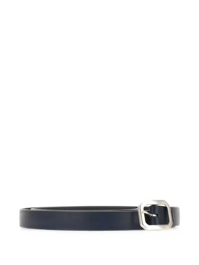 Alberto Luti Square-buckle Leather Belt In Blue