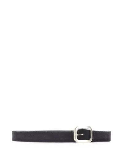 Alberto Luti Suede Leather Belt In Black