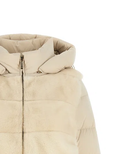 Moorer Cashmere Down Coat In Brown