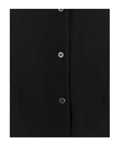 Jil Sander Wool-blend Button-front Shirt In Black