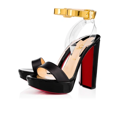 Christian Louboutin Cherrysandal 140 Platform Sandals In Version Black