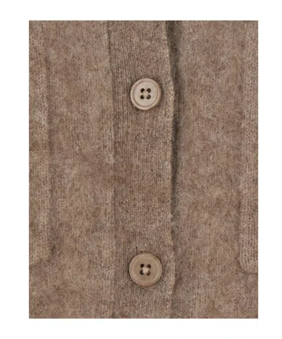 P.a.r.o.s.h Long-sleeve Open-front Cardigan In Brown