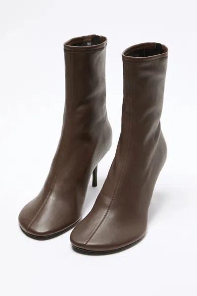 Acne Studios Round-toe Leather Ankle Boots In Brown