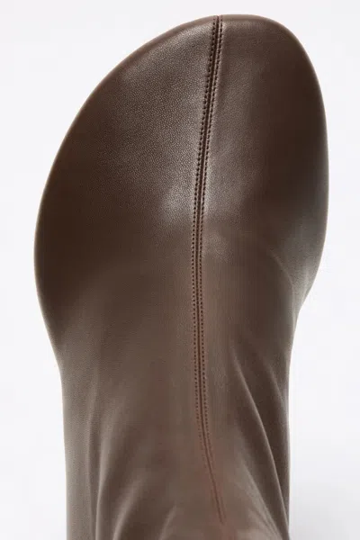 Acne Studios Round-toe Leather Ankle Boots In Brown