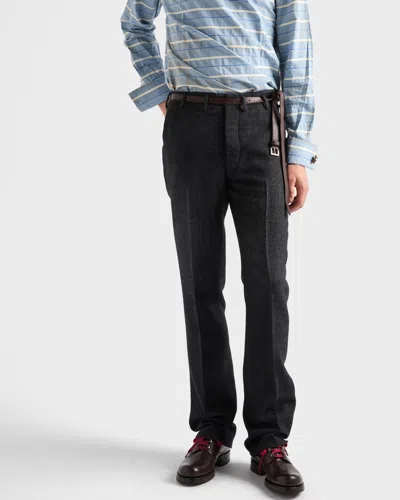 Prada Wool Pants In Black