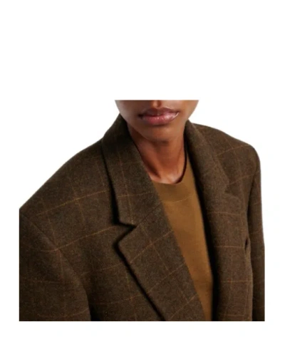 Rohe Checked Oversized Wool Blazer In Brown