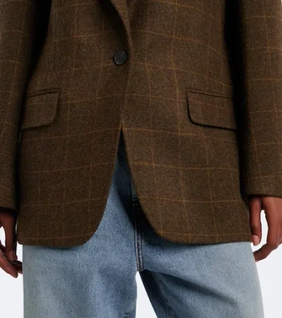 Rohe Checked Oversized Wool Blazer In Brown