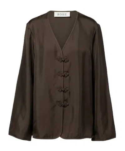 Rohe Oversized Silk Blouse In Black