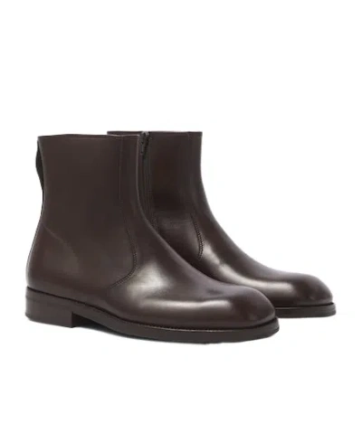 Lemaire Leather Ankle Boots In Black