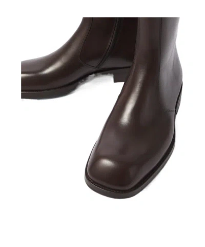 Lemaire Leather Ankle Boots In Black