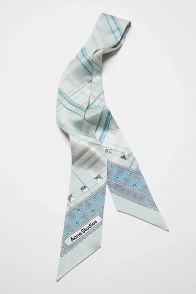 Acne Studios Checked Scarf In Blue
