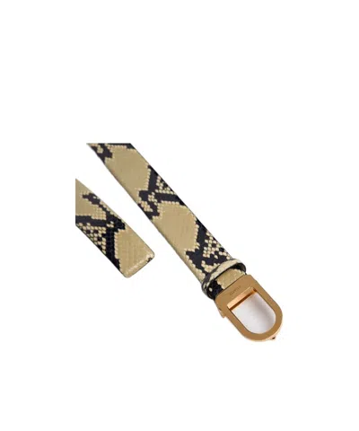 Khaite 3cm Saddle Python Print Leather Belt In Brown