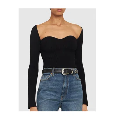 Khaite Belt With Rectangular Buckle In Black