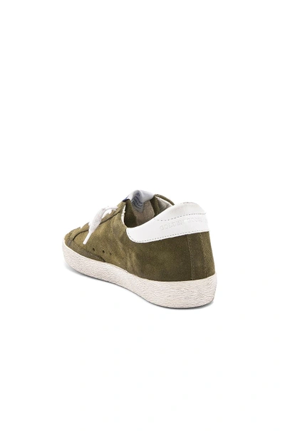 Shop Golden Goose Superstar Sneaker In Olive Green Suede & White Star