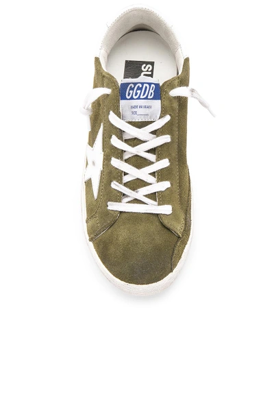 Shop Golden Goose Superstar Sneaker In Olive Green Suede & White Star