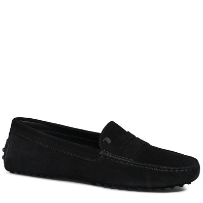 Tod's Gommino Driving Shoes In Suede In Black