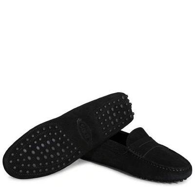 Tod's Gommino Driving Shoes In Suede In Black