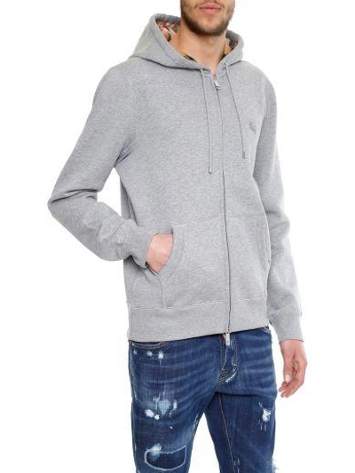 Shop Burberry Claredon Sweatshirt In Pale Grey Melange|grigio