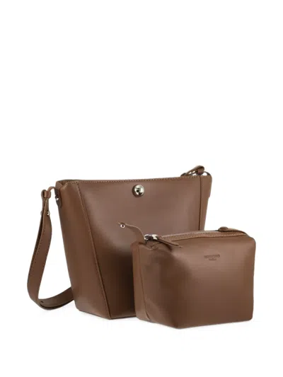 Weekend Max Mara Leather Shoulder Bag In White