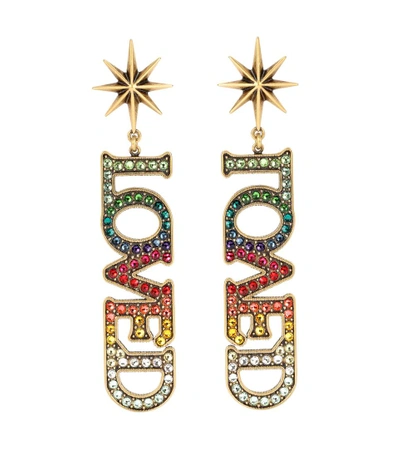 Shop Gucci Crystal-embellished Post Earrings