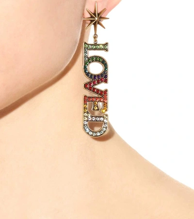 Shop Gucci Crystal-embellished Post Earrings