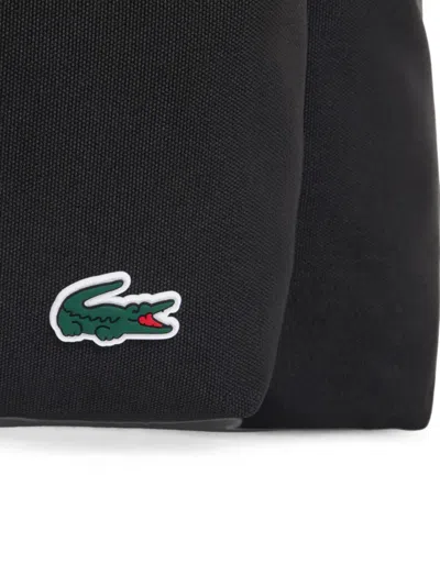 Lacoste Logo-patch Backpack In Black