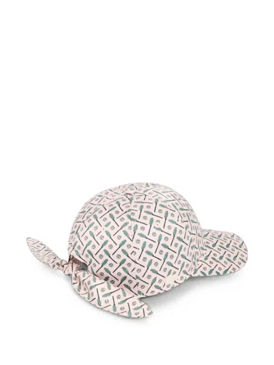 Lacoste Racket-print Bow-detail Cap In Multi