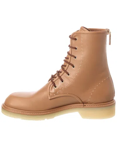 Max Mara Leather Bootie In Brown