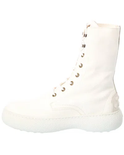 Tod's Canvas Boot In White