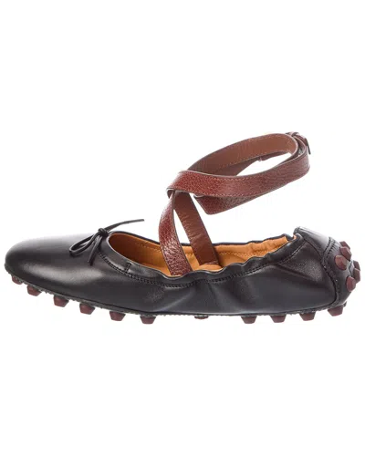 Tod's Leather Ballet Flat In Multi