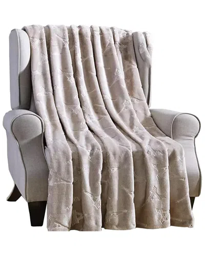 Luxury Home Eiffel Tower Embossed Throw Blanket In Neutral