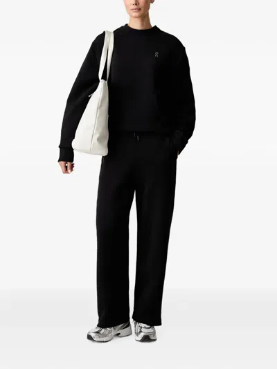 On Logo-print Raglan-sleeve Sweater In Black
