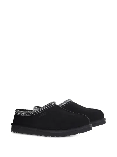 Ugg Tasman Ii Suede Slippers With Wool Lining And Contrast Stitching In Pink