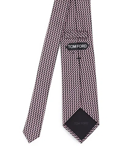 Tom Ford Chevron-pattern Silk Tie In Multi