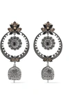 ALEXANDER MCQUEEN Silver-tone crystal and bead earrings