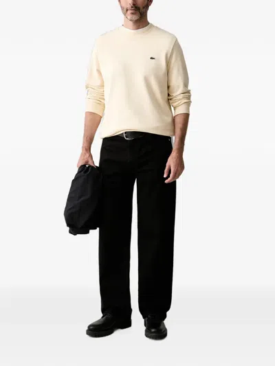 Lacoste Americane Structured Silhouette Minimalistic Shirt In Neutral