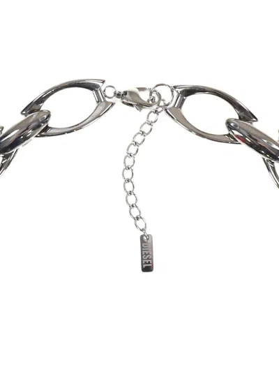 Diesel Chain-link Necklace In Silver