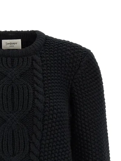 Saint Laurent Wool Sweater With Processing In Red