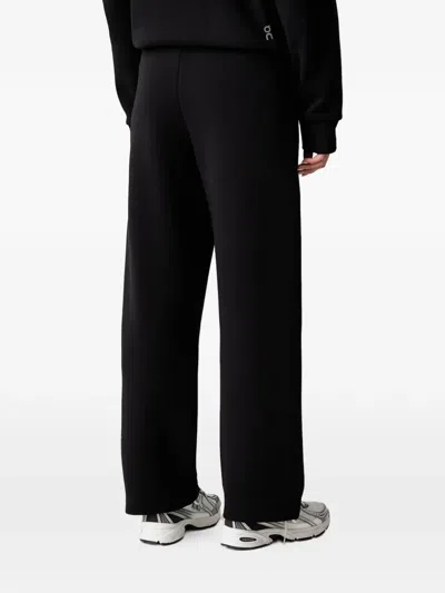 On Focus Tech Drawstring Wide-leg Track Pants In Black