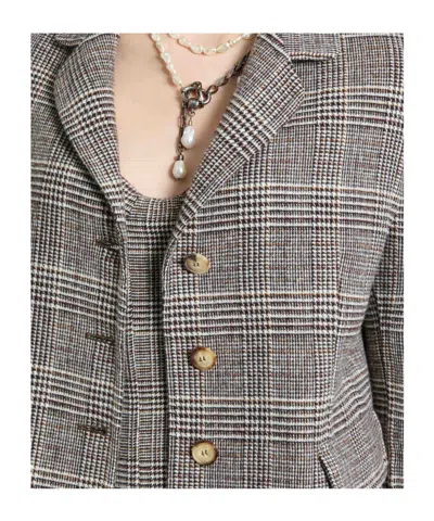 Ermanno Scervino Short Single-breasted Jacket In Gray