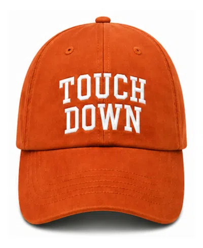 Bits & Bows Touch Down Baseball Hat In Orange