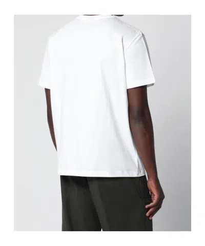 Parajumpers White Cotton T-shirt With Logo Patch In White