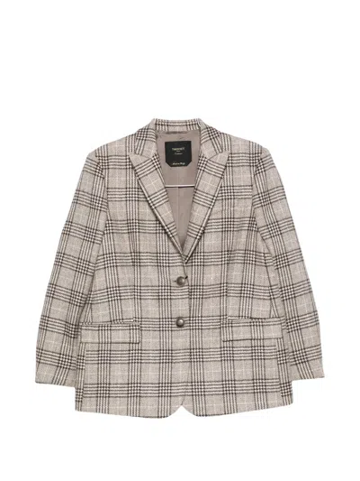 Twinset Twin-set Check-pattern Notched-lapels Jacket In Multi