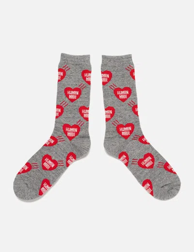 Human Made Heart Socks In Grey/灰色/그레이/グレー