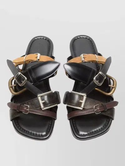 Acne Studios Leather Flat Mules In Black