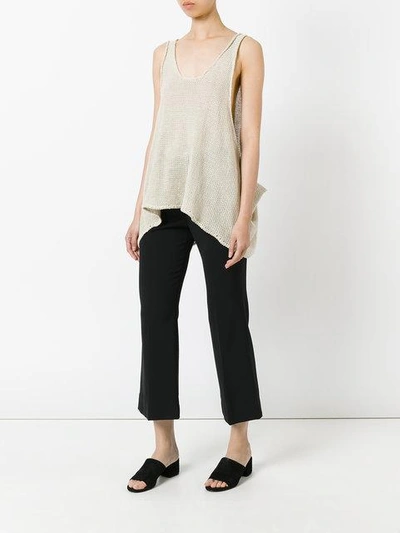 Shop Stella Mccartney Distressed Back Vest - Neutrals